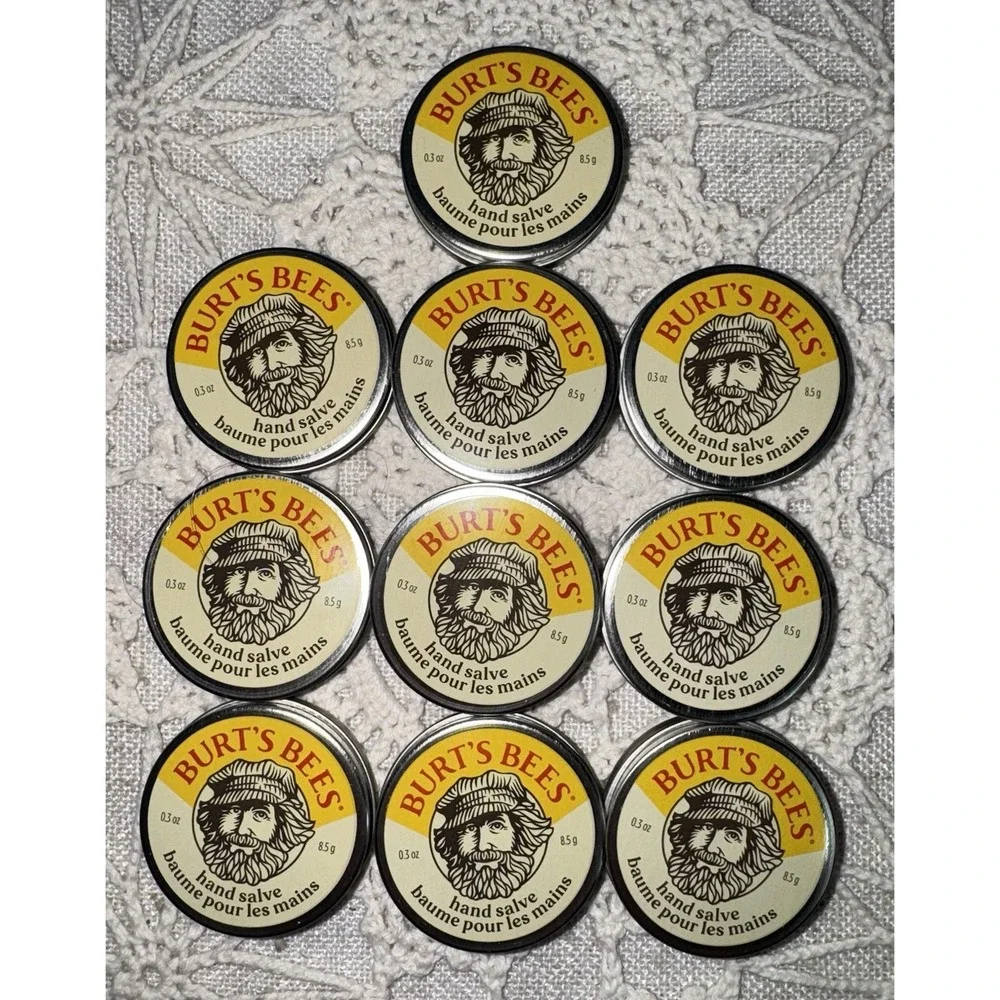 NEW Lot of 10 Burt's Bees Hand Salve .30 oz 8.5g Travel Tin 100% Natural